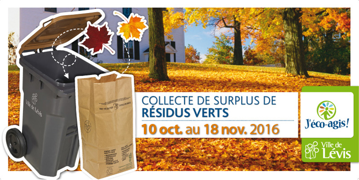 Collecte des surplus de résidus verts : du 10 octobre au 18 novembre 2016